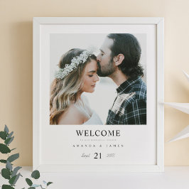 シックモダンフォトリハ結婚ーサルディナーウェルカム ポスター