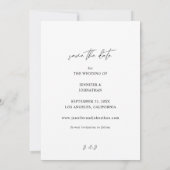 シックモダンフォトヴェルティW日付V2を保存 招待状 (裏面)