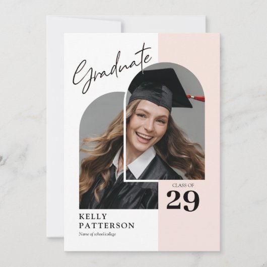 シックモダンフォト卒業パーティー招待状 招待状 (正面)