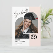 シックモダンフォト卒業パーティー招待状 招待状 (スタンド正面)
