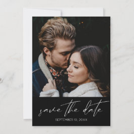 シックモダンフォト縦保存日付 招待状