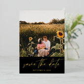 シックモダンフォト縦保存日付 箔招待状 (立ち正面)