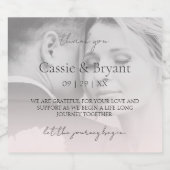 シックモダンフォト赤面ピンク結婚ズ・サンキュー スパークリングワインラベル (シングルラベル)