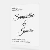 シックモダンフォントウェルカムトレンディーカップル アクリルサイン (傾斜)