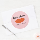 シックモダンフランスのレッドリップビューティシアンミニマル ラウンドシール (封筒)