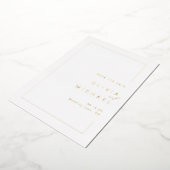 シックモダンフレームのミニマル写真保存日付 箔招待状 (回転した状態)