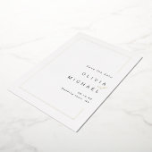 シックモダンフレームのミニマル写真保存日付 箔招待状 (回転した状態)