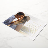 シックモダンフレームミニマリスト結婚写真 箔招待状 (回転した状態)