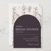 シックモダンフローラアーチブライダルシャワー招待 招待状 (正面)