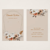 シックモダンフローラジュエリーイヤリングディスプレイカード (正面&裏面)