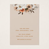 シックモダンフローラジュエリーイヤリングディスプレイカード (裏面)