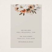 シックモダンフローラジュエリーイヤリングディスプレイカード (裏面)