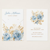 シックモダンフローラネックレスイヤリングディスプレイカード (正面&裏面)