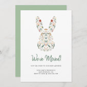 シックモダンフローラバニーイースター引っ越しました 招待状 (正面/裏面)