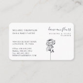 シックモダンフローラバラ植物学赤面ネイビー 名刺 (正面)