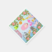 シックモダンフローラブカラフルルーボホベイビーシャワー スタンダードカクテルナプキン (角)