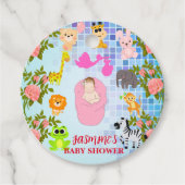 シックモダンフローラブカラフルルーボホベイビーシャワー フェイバータグ (正面)