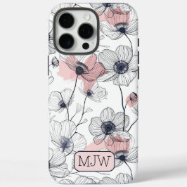 シックモダンフローラボモノグラムのタニカルiPhone iPhone 16 Pro Maxケース