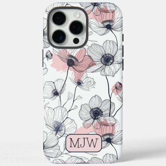 シックモダンフローラボモノグラムのタニカルiPhone Case-Mate iPhoneケース (裏面)