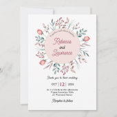 シックモダンフローラメドウズ結婚式招待状 招待状 (正面)