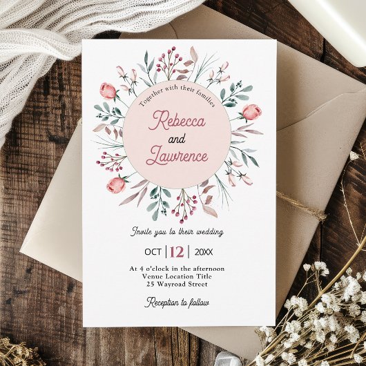 シックモダンフローラメドウズ結婚式招待状 招待状