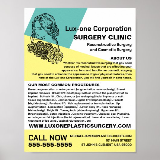 シックモダンフローラモデル、整形外科医/手術 ポスター (正面)