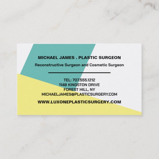 シックモダンフローラモデル、整形外科医/手術 名刺 (裏面)