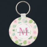 シックモダンフローラモノグラム キーホルダー<br><div class="desc">シックモダンフローラモノグラムのキーチェーン。</div>