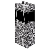 シックモダンフローラルパタパーソナライズされたーン ワインギフトバッグ (裏面アングル)