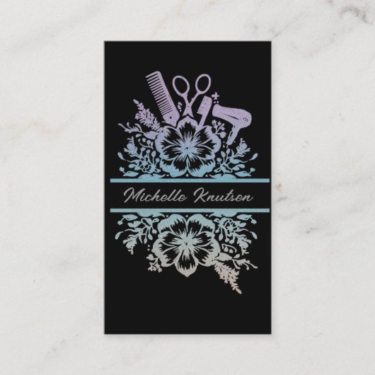 シックモダンフローラ美容師美しいサロン 名刺 (正面)