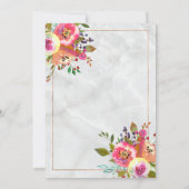 シックモダンフローラ銅大理石ブライダルシャワー 招待状 (裏面)