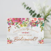 シックモダンフローラ銅箔マーブルブリデスメイド 招待状 (スタンド正面)