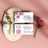 シックモダンフローラ開花水彩 名刺