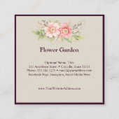 シックモダンフローラ&ウッド素朴ヴィンテージコテージ スクエア名刺 (裏面)