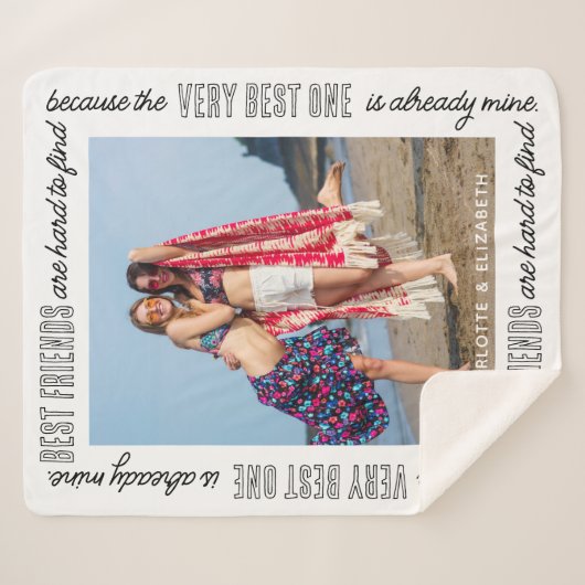 シックモダンフ最高のオンズBFFカスタム写真 シェルパブランケット (正面(横))