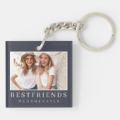 シックモダンフ最高の友のBFF写真 キーホルダー (裏面)