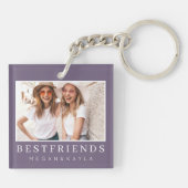 シックモダンフ最高の友のBFF写真 キーホルダー (裏面)