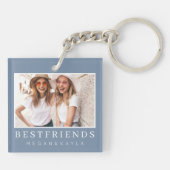 シックモダンフ最高の友のBFF写真 キーホルダー (裏面)