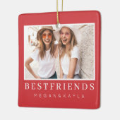 シックモダンフ最高の友のBFF写真 セラミックオーナメント (左)