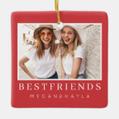 シックモダンフ最高の友のBFF写真 セラミックオーナメント (正面)