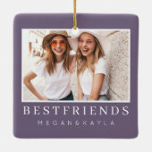 シックモダンフ最高の友のBFF写真 セラミックオーナメント (裏面)