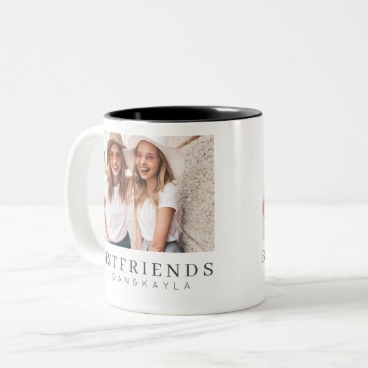 シックモダンフ最高の友のBFF写真 ツートーンマグカップ (正面左)