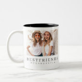シックモダンフ最高の友のBFF写真 ツートーンマグカップ (左)