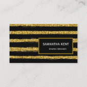 シックモダンブエレガントラックおよび金ゴールドの名刺 名刺 (裏面)