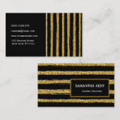 シックモダンブエレガントラックおよび金ゴールドの名刺 名刺 (正面/裏面)