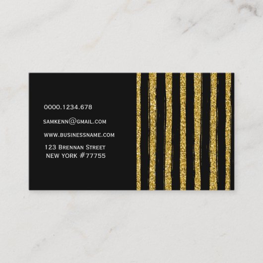 シックモダンブエレガントラックおよび金ゴールドの名刺 名刺 (正面)