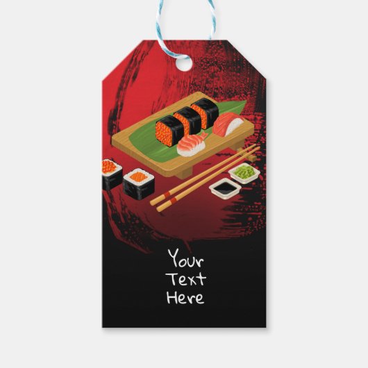 シックモダンブエレガントラック&レッドスシパーティーイベント ギフトタグ (正面)