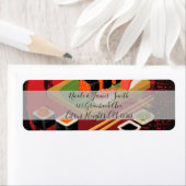 シックモダンブエレガントラック&レッドスシパーティーイベント ラベル (インサイチュ)