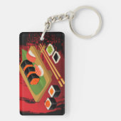 シックモダンブエレガントラック&レッド寿司 キーホルダー (裏面)