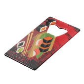 シックモダンブエレガントラック&レッド寿司 クレジットカード栓抜き (裏面アングル)